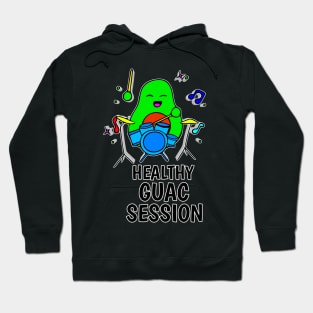 Healthy Quac Session - Funny Avocado Cute Clipart Veggies - Musical Beats Drummer Hoodie